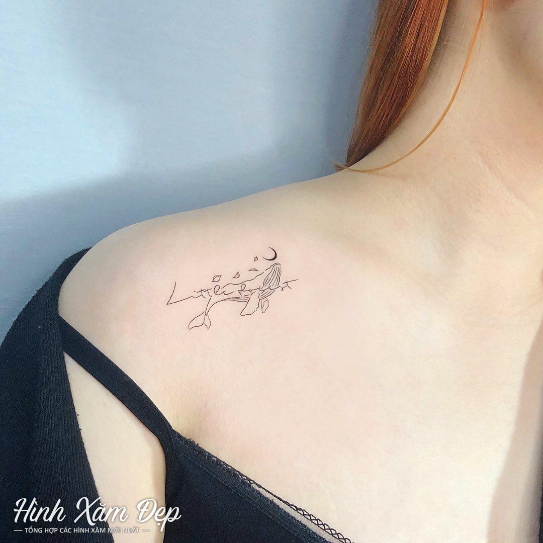Hình xăm cá voi ở vai trước
