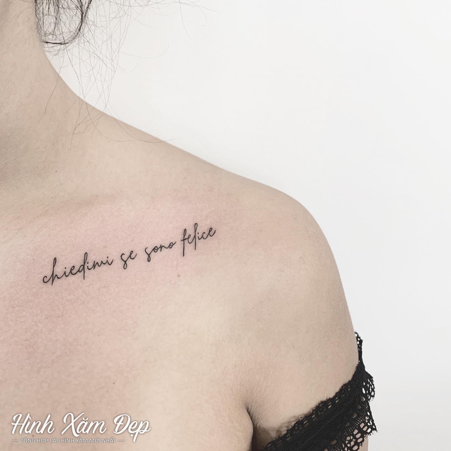 Hình xăm chữ ngang vai