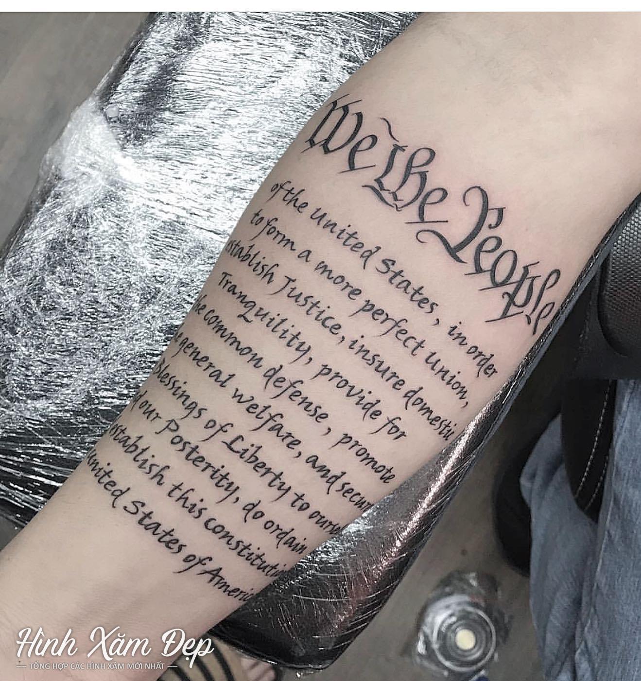 Hình xăm chữ ý nghĩa riêng cánh tay