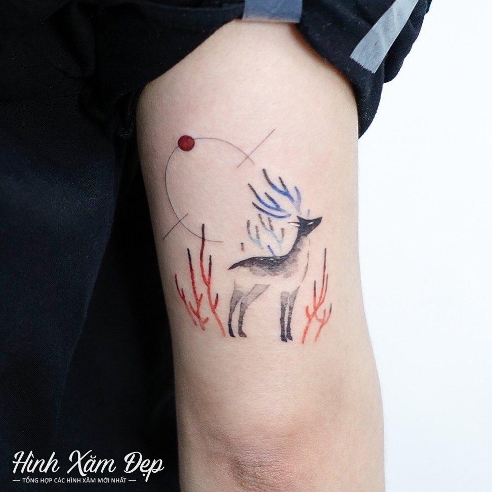 Hình xăm hưu mini bắp tay