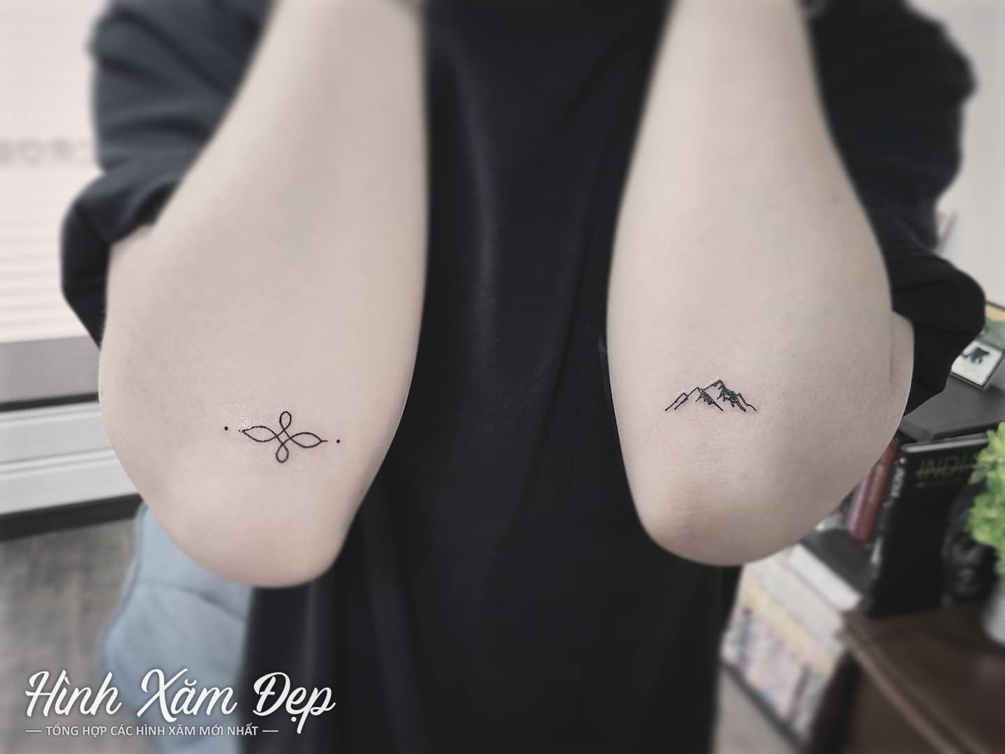 Hình xăm kí tự mini cánh tay