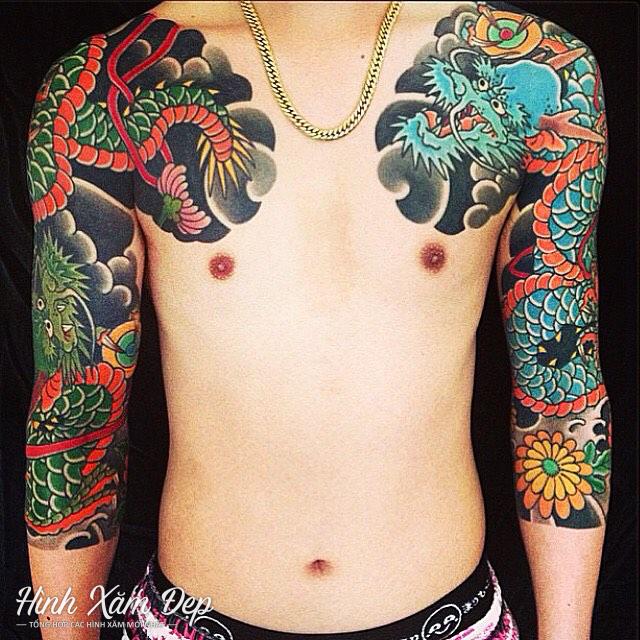 Hình xăm kín tay sang ngực