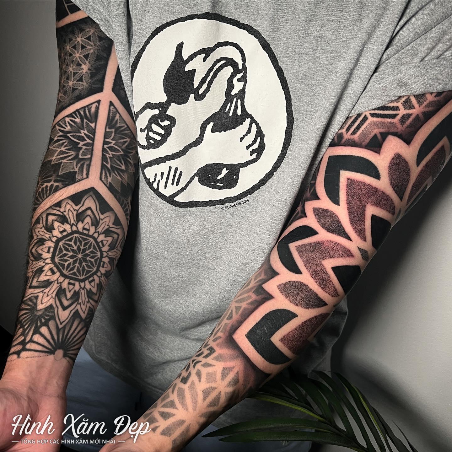 Hình xăm mandala full tay (2)
