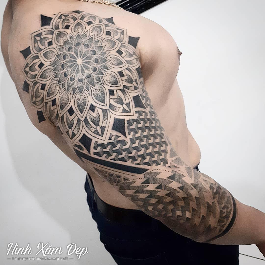Hình xăm mandala full tay
