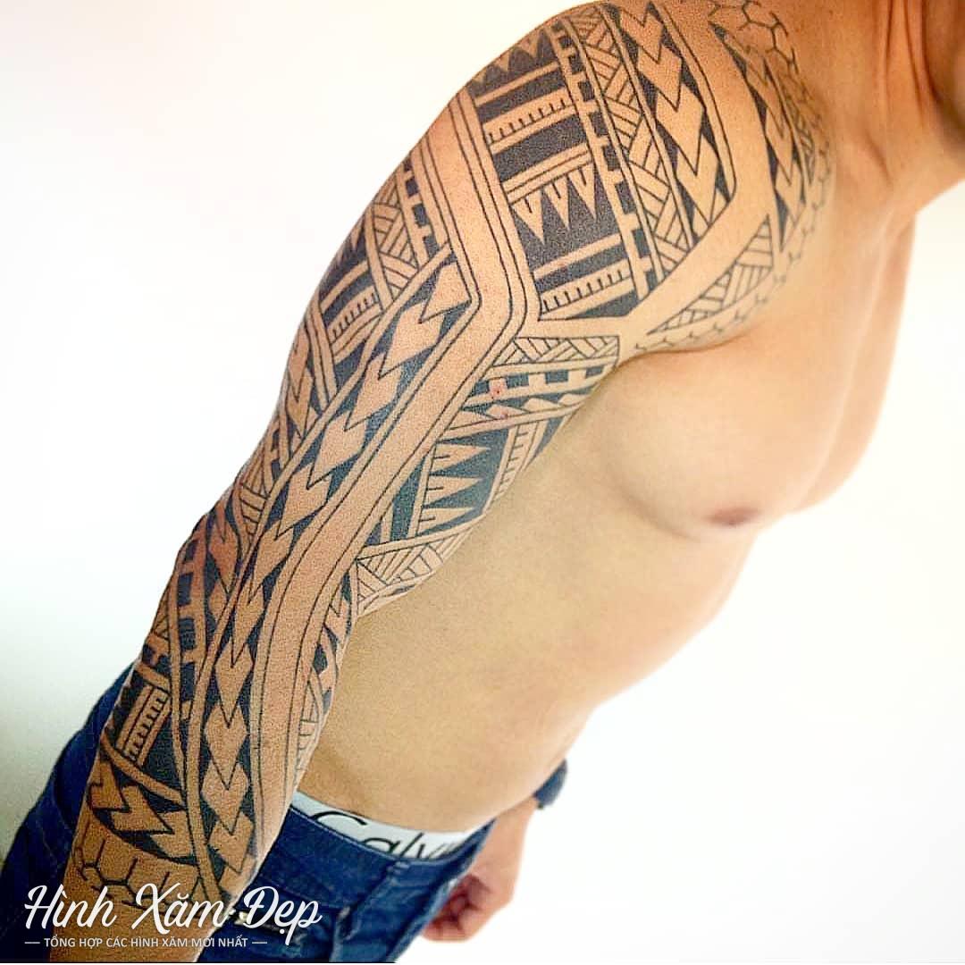 Hình xăm maori full tay (3)