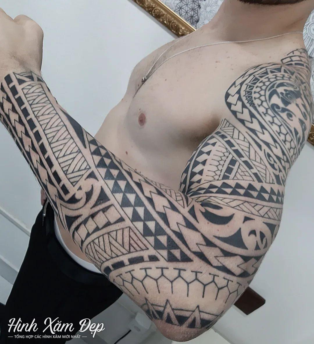Hình xăm maori full tay (3)