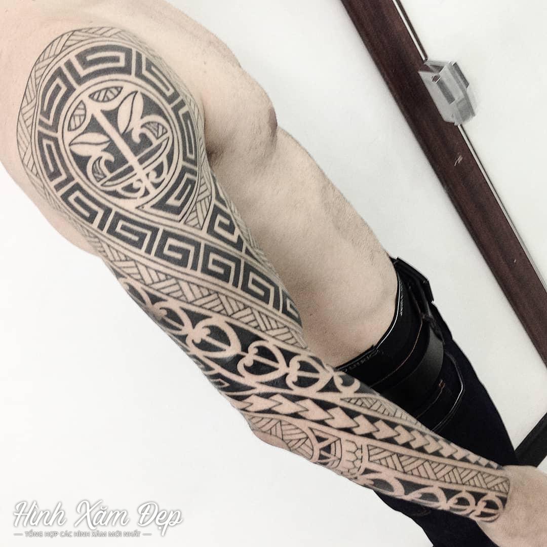 Hình xăm maori full tay (4)