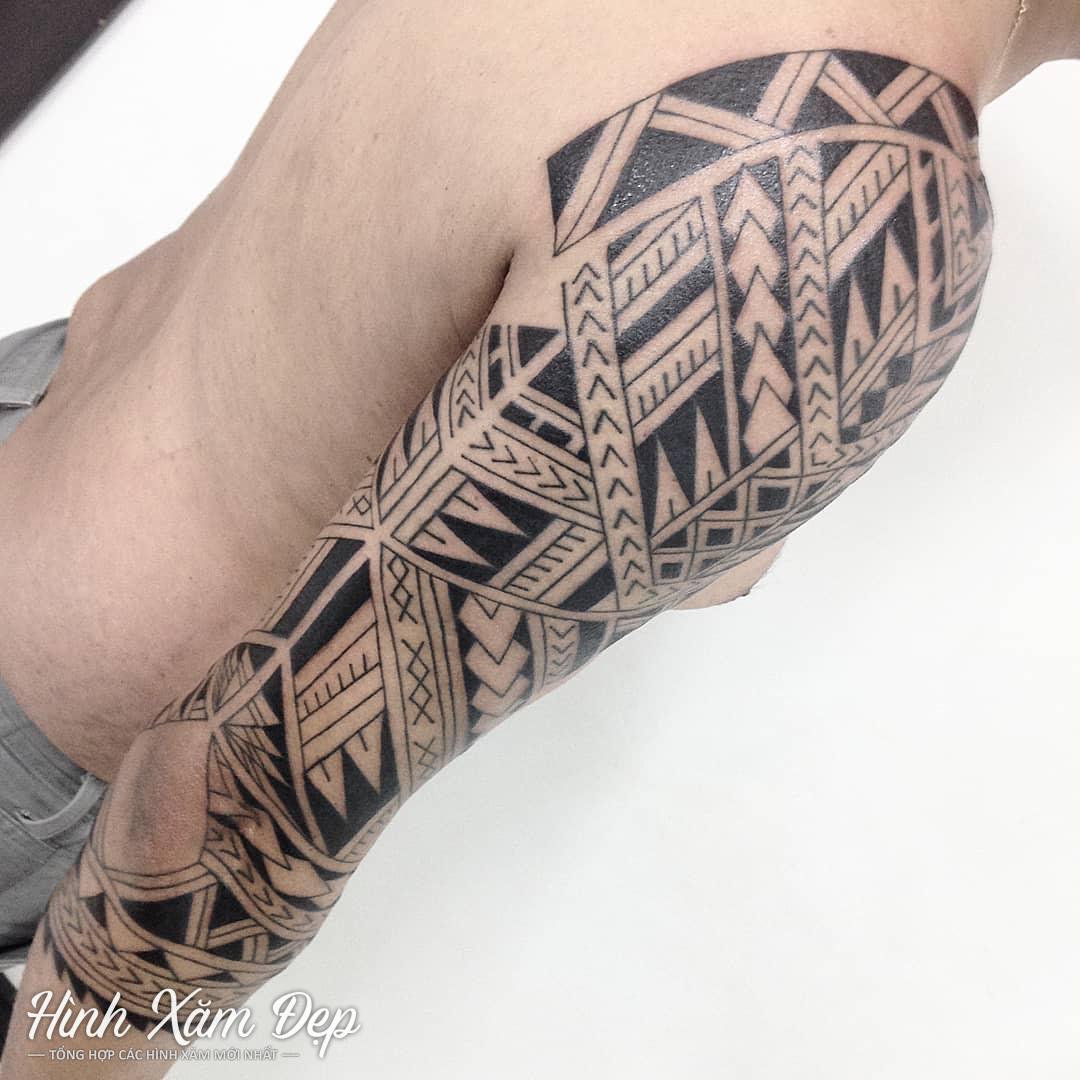 Hình xăm maori full tay