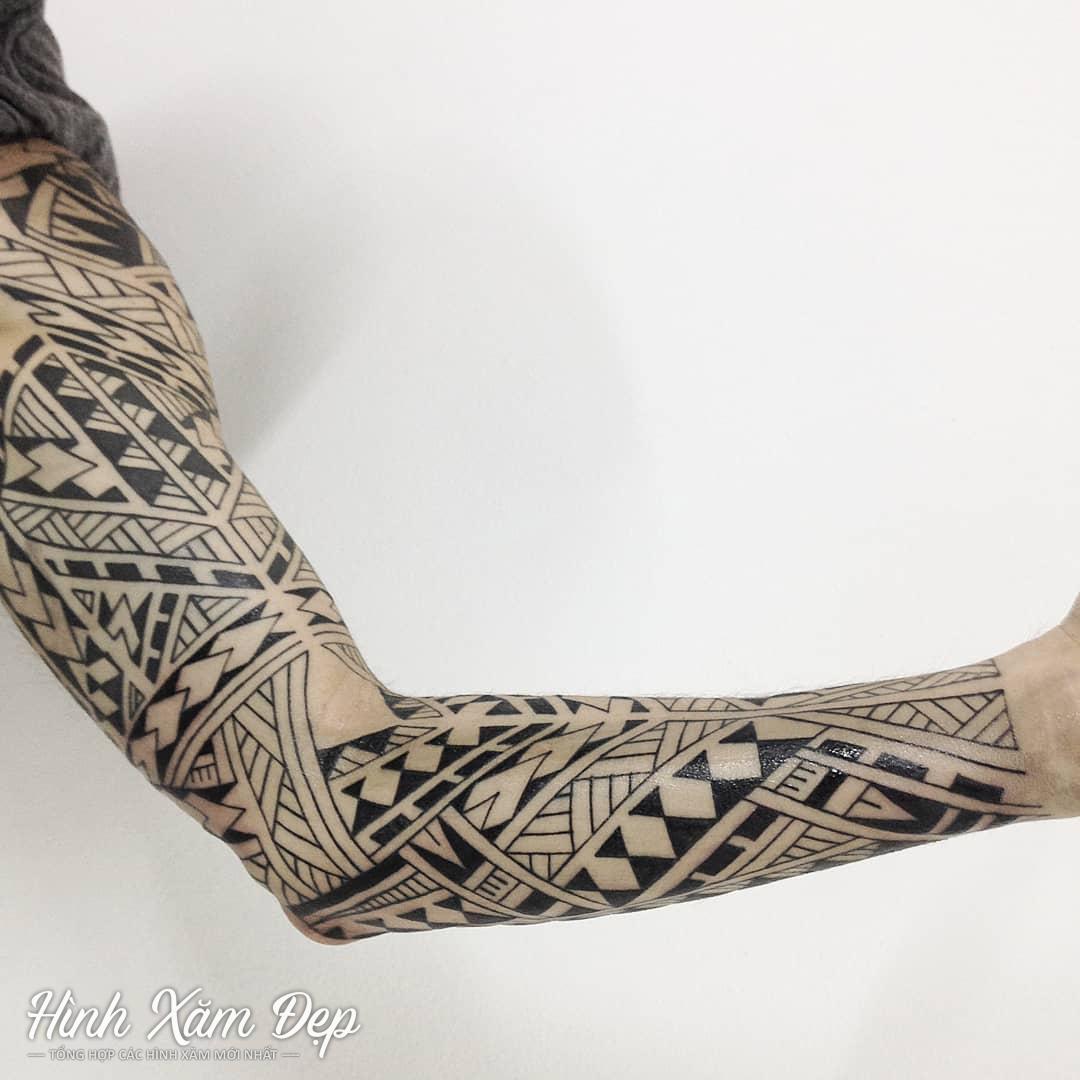 Hình xăm maori fulll tay (2)