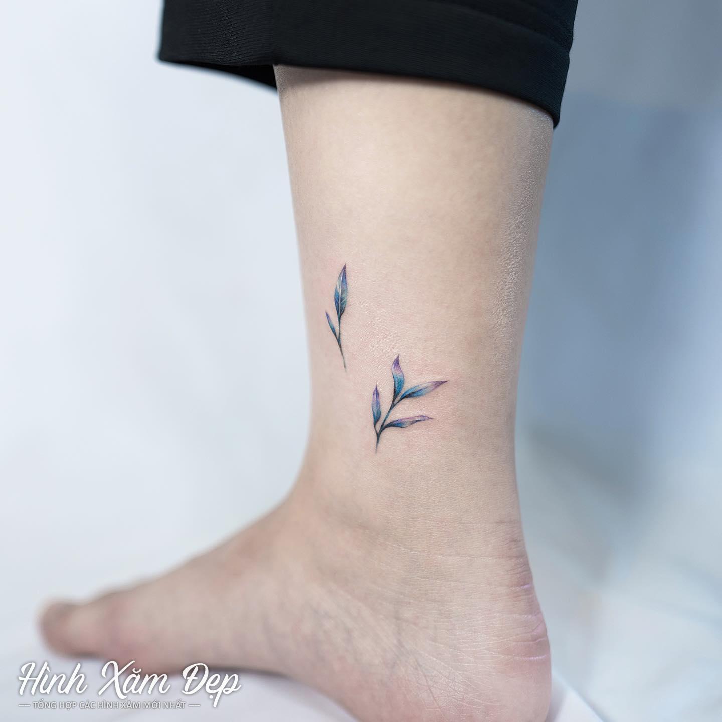 Hình xăm mini đẹp cổ chân cho nữ