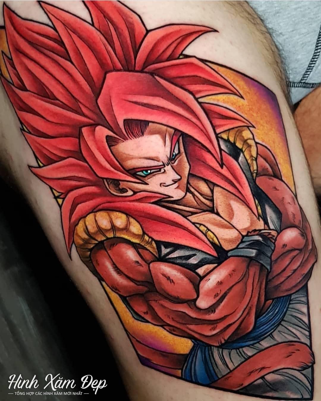 Hình xăm nhân vật anime bắp tay