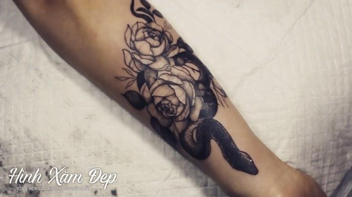 Hình xăm rắn và hoa cánh tay (2)