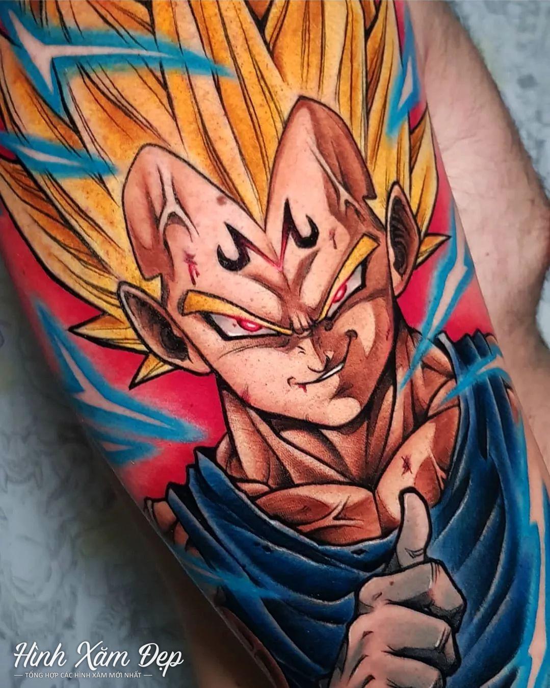 Hình xăm songoku bắp đùi