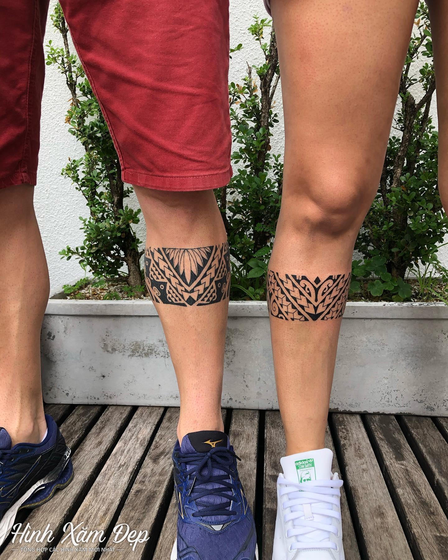 Hình xăm vòng maori bắp chân